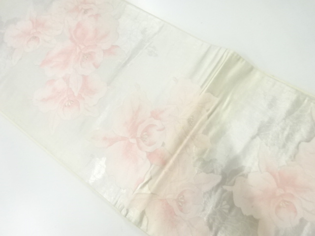 アンティーク　蘭模様織出し袋帯（材料）